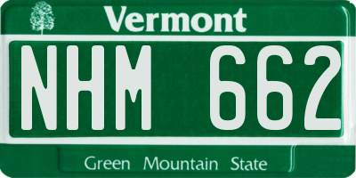 VT license plate NHM662