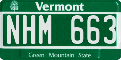 VT license plate NHM663