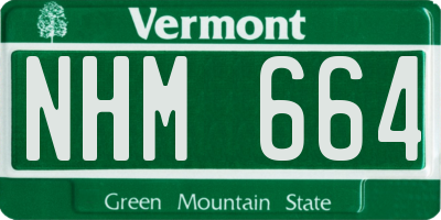 VT license plate NHM664