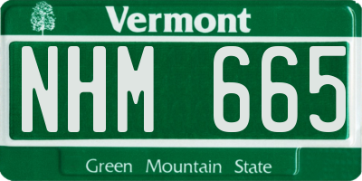 VT license plate NHM665