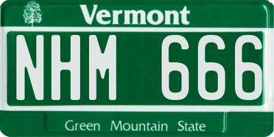 VT license plate NHM666