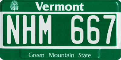 VT license plate NHM667