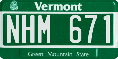 VT license plate NHM671