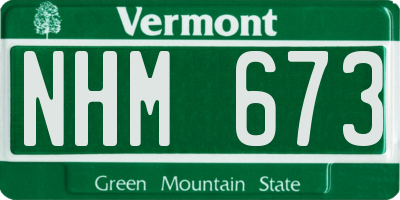VT license plate NHM673