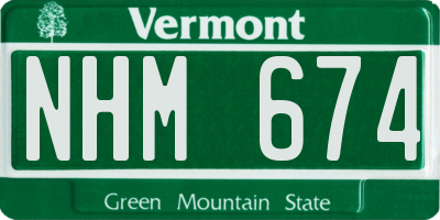 VT license plate NHM674
