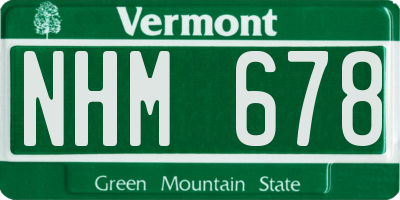 VT license plate NHM678