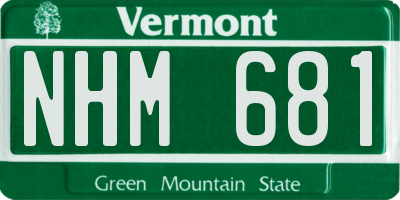 VT license plate NHM681