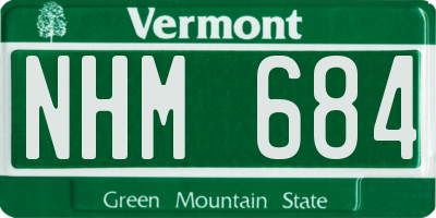 VT license plate NHM684