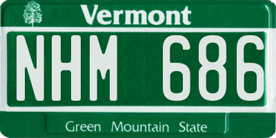 VT license plate NHM686