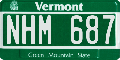 VT license plate NHM687