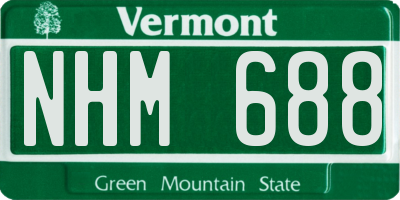 VT license plate NHM688