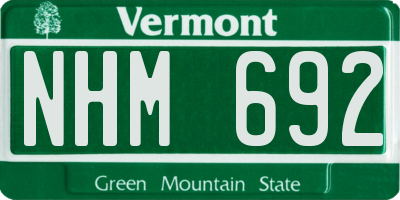VT license plate NHM692
