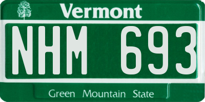 VT license plate NHM693
