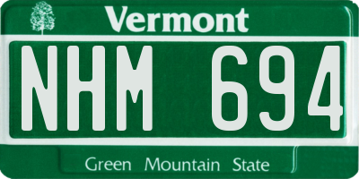 VT license plate NHM694