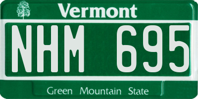 VT license plate NHM695