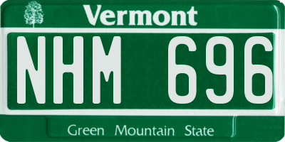 VT license plate NHM696