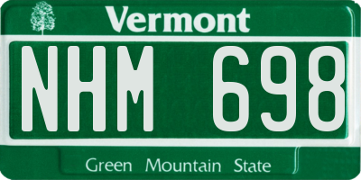 VT license plate NHM698