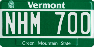 VT license plate NHM700