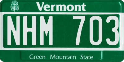 VT license plate NHM703