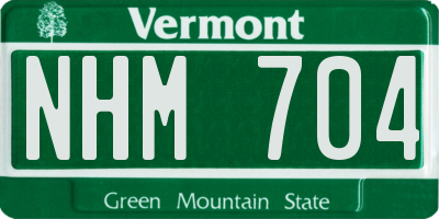 VT license plate NHM704