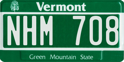 VT license plate NHM708