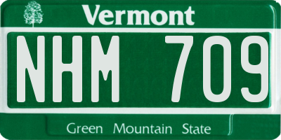 VT license plate NHM709