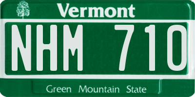 VT license plate NHM710