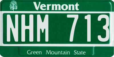 VT license plate NHM713