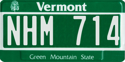 VT license plate NHM714