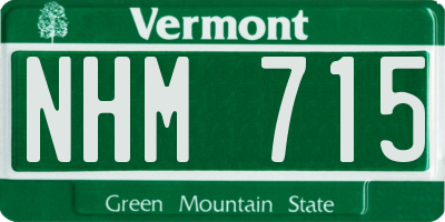 VT license plate NHM715
