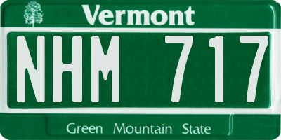 VT license plate NHM717
