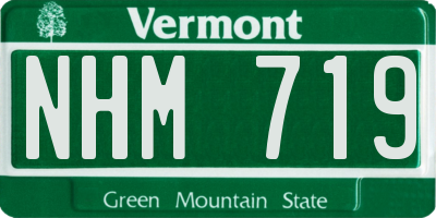 VT license plate NHM719