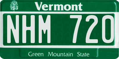 VT license plate NHM720