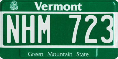 VT license plate NHM723