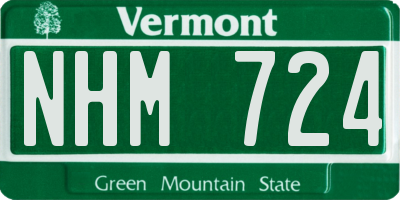 VT license plate NHM724