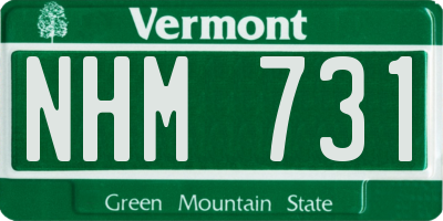 VT license plate NHM731