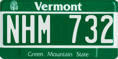 VT license plate NHM732