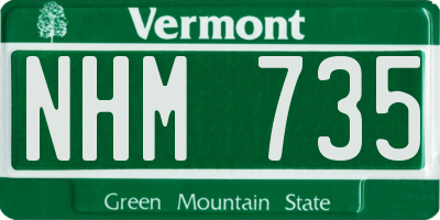 VT license plate NHM735
