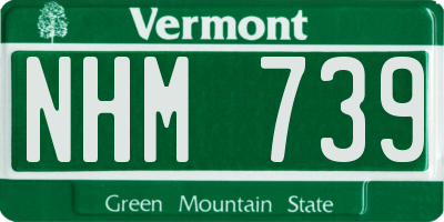 VT license plate NHM739