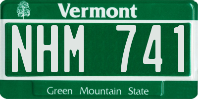 VT license plate NHM741