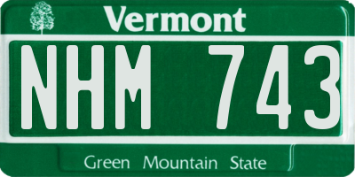 VT license plate NHM743