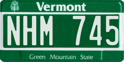VT license plate NHM745