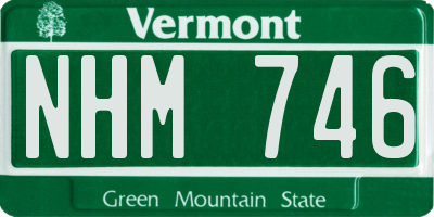 VT license plate NHM746