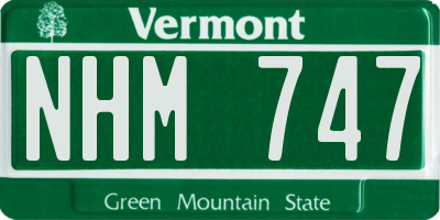 VT license plate NHM747