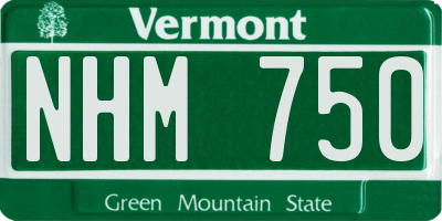 VT license plate NHM750