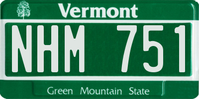 VT license plate NHM751
