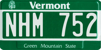 VT license plate NHM752
