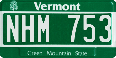 VT license plate NHM753
