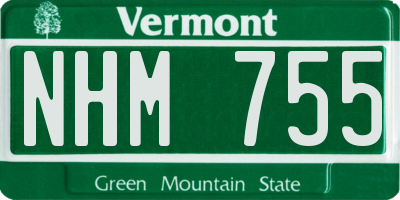 VT license plate NHM755