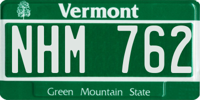 VT license plate NHM762